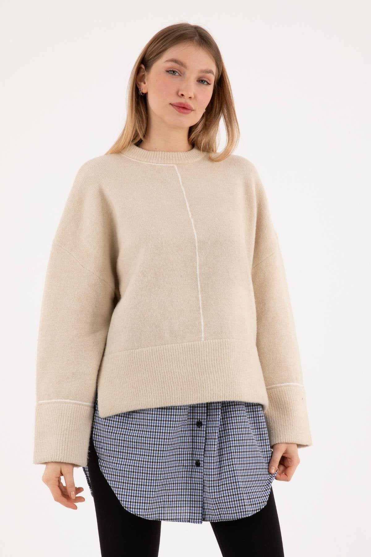 Modern kesim etek üstü gömlek tesettür kombinleri ile zarif stil