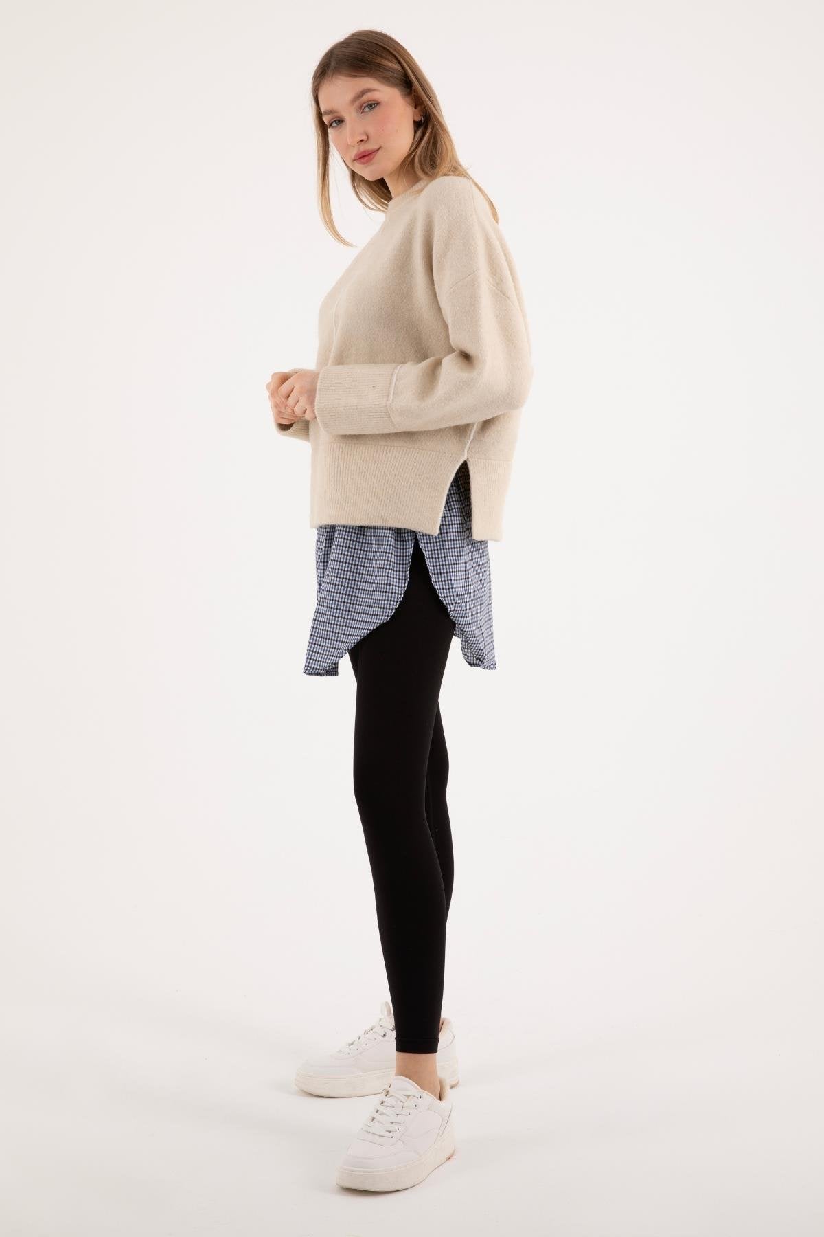 Rahat ve şık etek gömlek kombin tesettür günlük kombin örneği