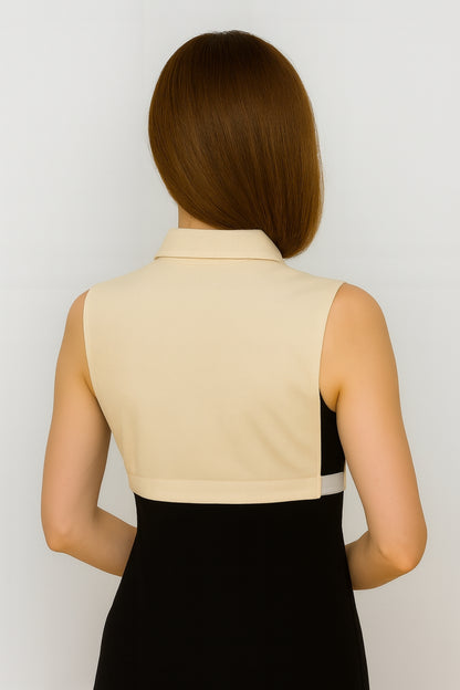 %100 Ham Pamuk Polo Gömlek Yakası - Krem