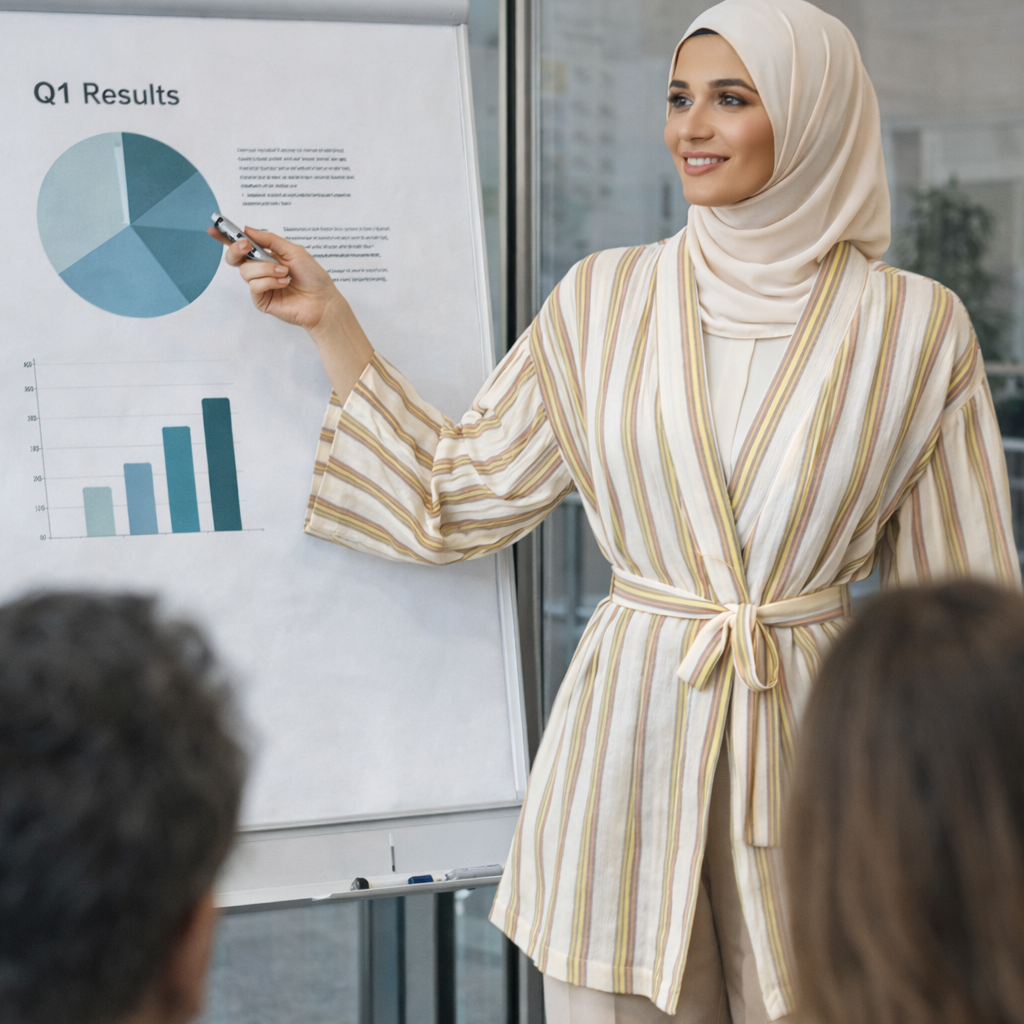 Yeni sezon tesettür tunik modelleri çizgili şık tasarım