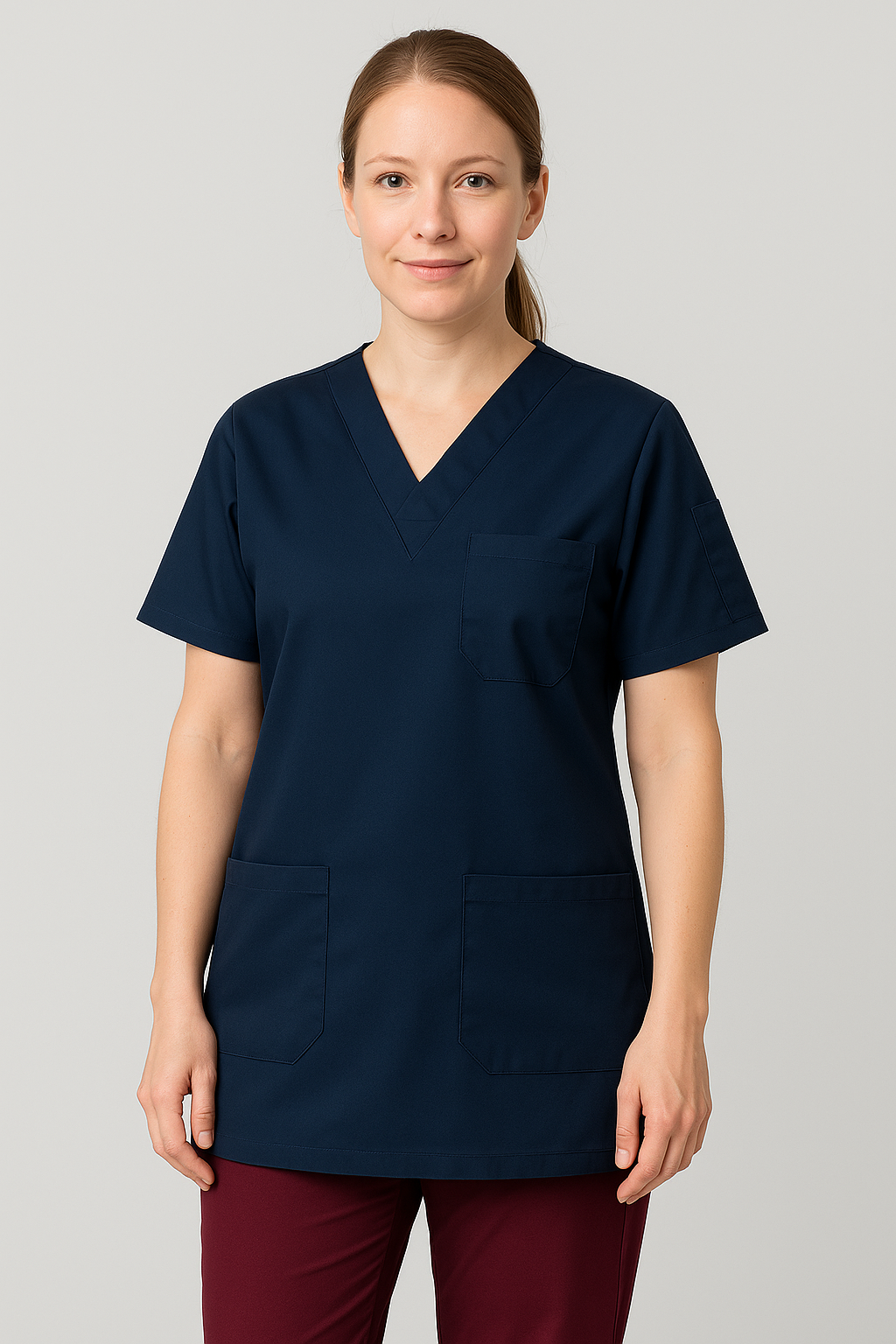 Tek Üst 4 Cepli Scrubs Forma - Lacivert