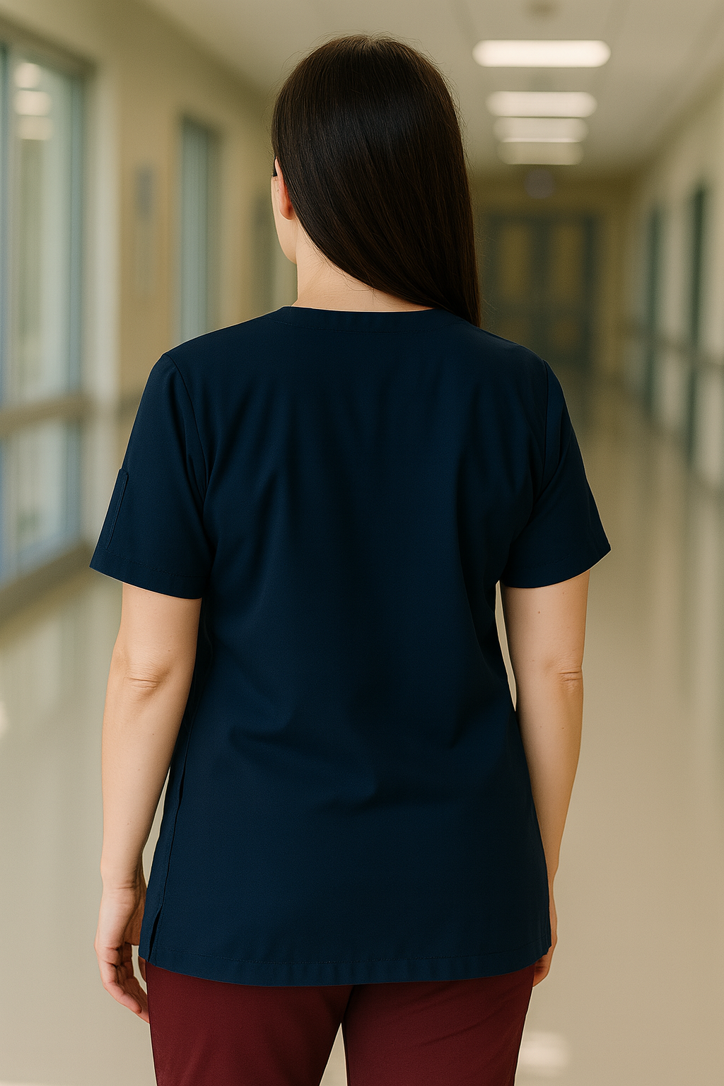 Tek Üst 4 Cepli Scrubs Forma - Lacivert