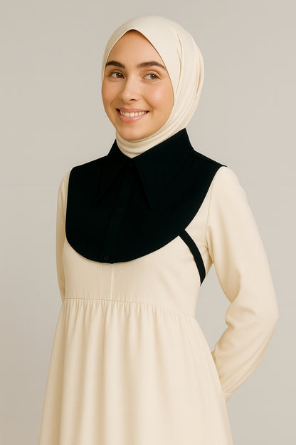 Sivri Yaka Mini Gömlek Yakası - Siyah