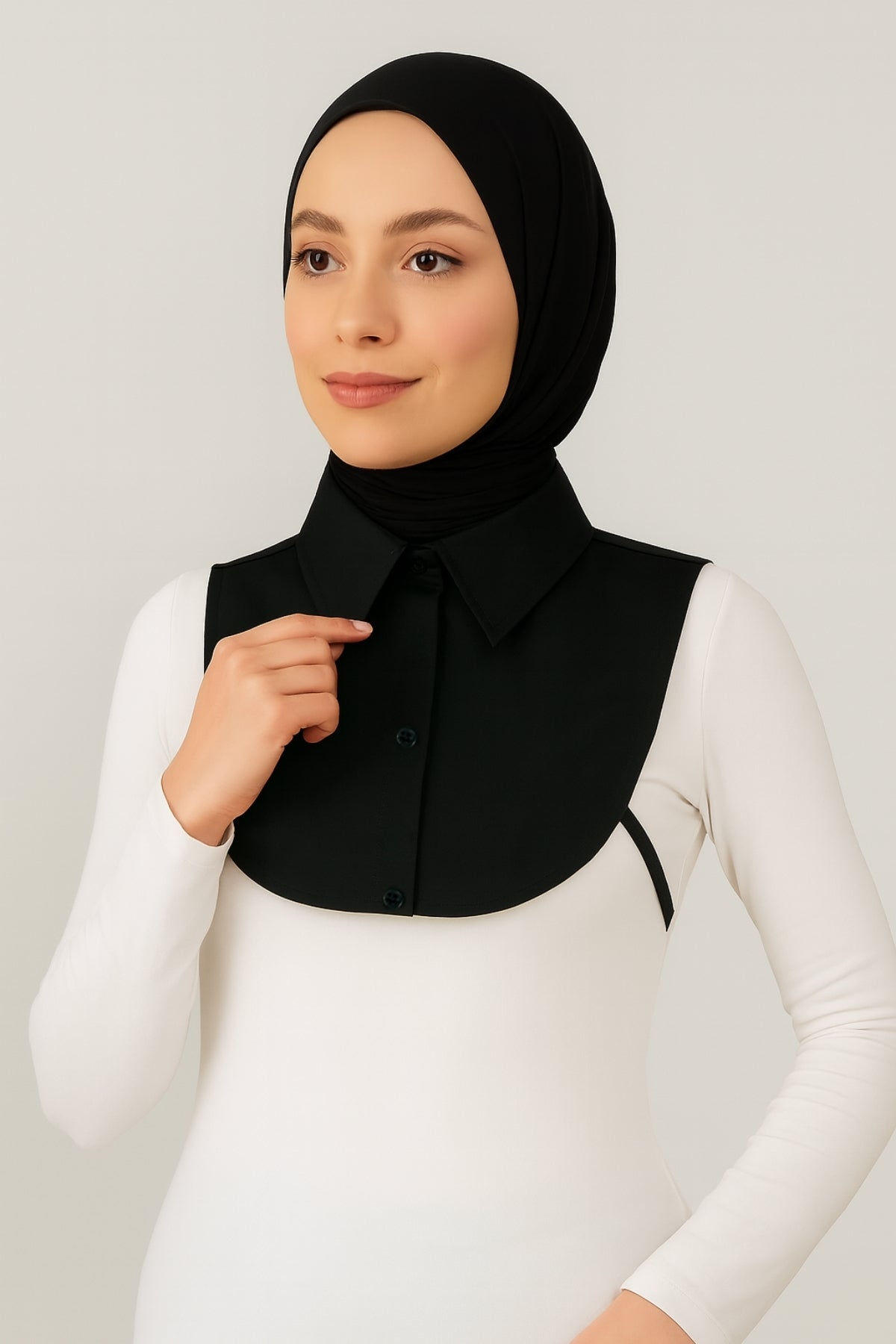 Mini Klasik Gömlek Yakası - Siyah