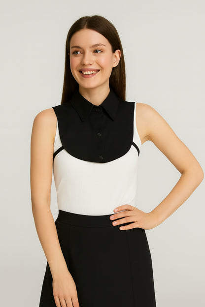 Mini Klasik Gömlek Yakası - Siyah