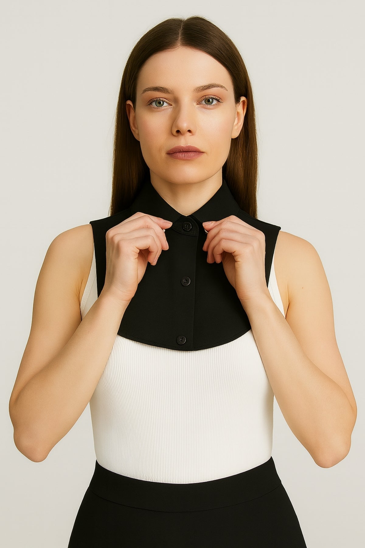 Mini Klasik Gömlek Yakası - Siyah