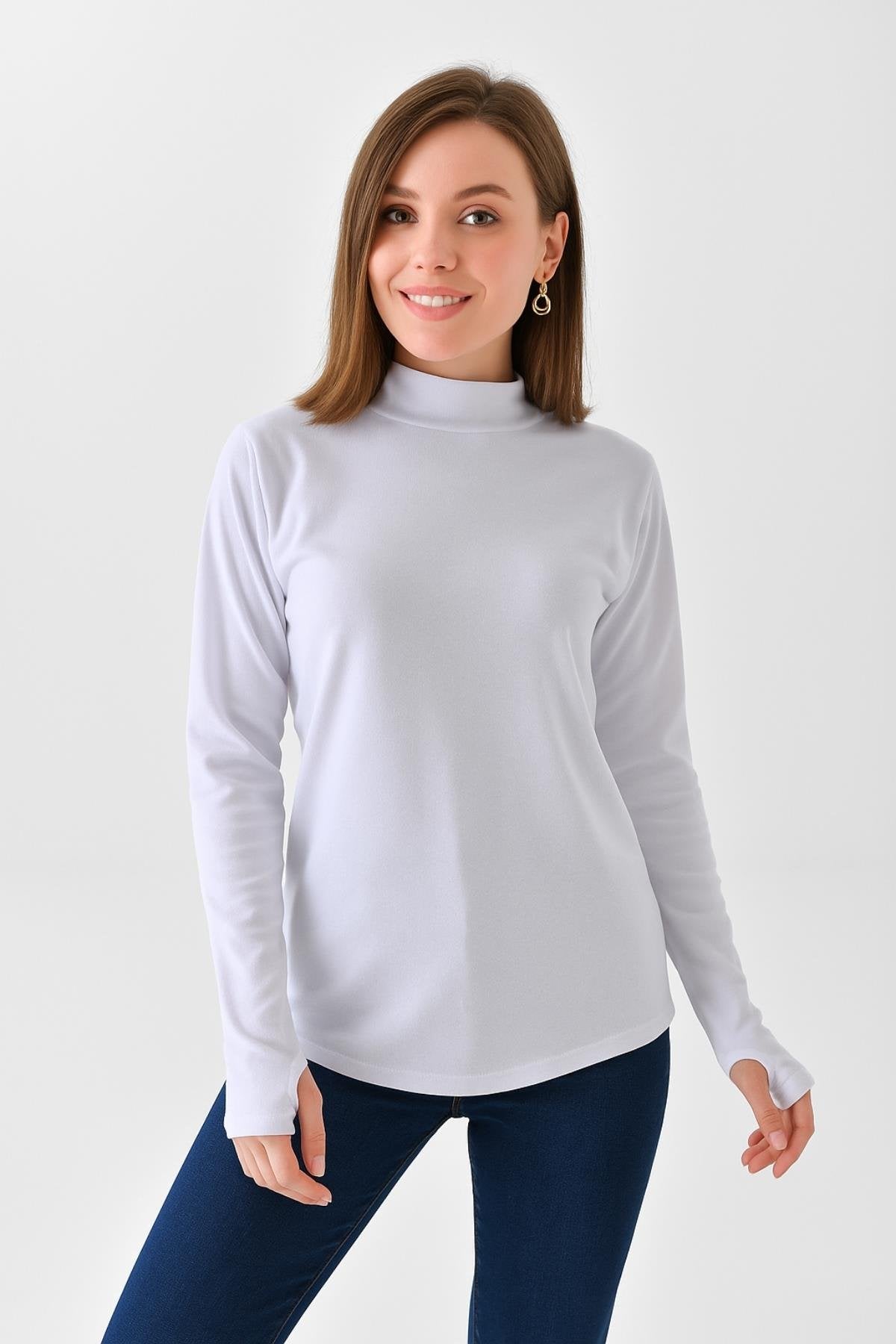 Beyaz bluz tesettür penye rahat ve şık model