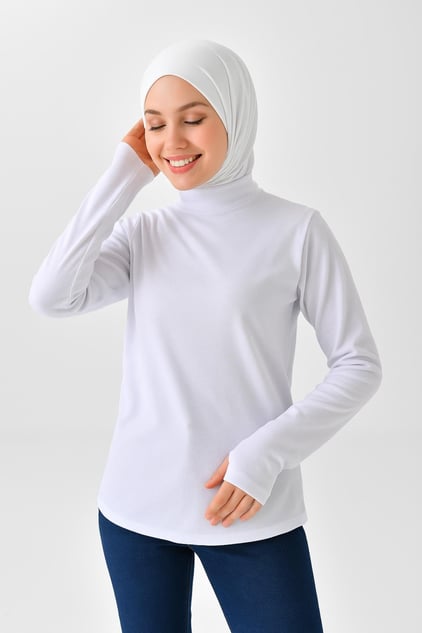 Beyaz tesettür bluz uzun kollu kadın bluz modeli