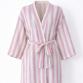 Pembe Çizgili Kuşaklı Kadın Kimono