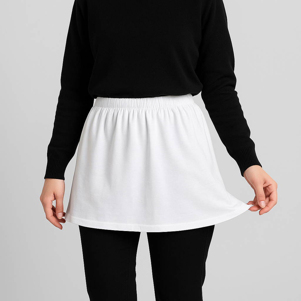 Tesettür etek üstü gömlek görünümü veren gömlek etek kombin tamamlayıcı içlik