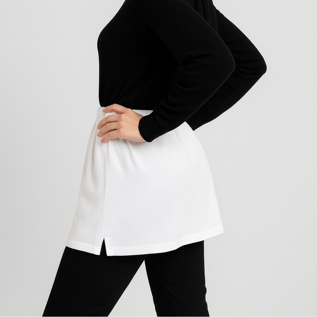 Etek üstü gömlek modelleri için ideal beyaz gömlek etek tesettür içlik