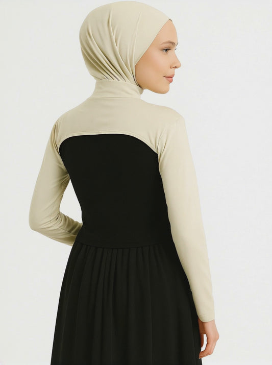 Dik Yaka Boyunluklu Kolluk - Bej