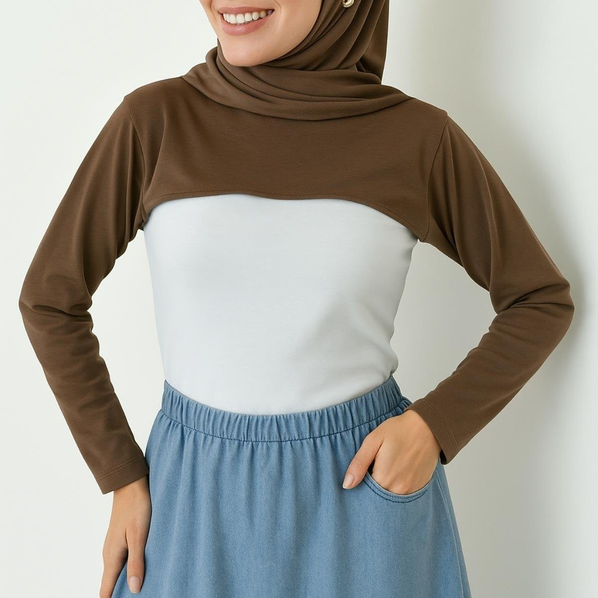 Boyunluklu kolluk tesettür ürün uzun kolluk detaylı kullanım