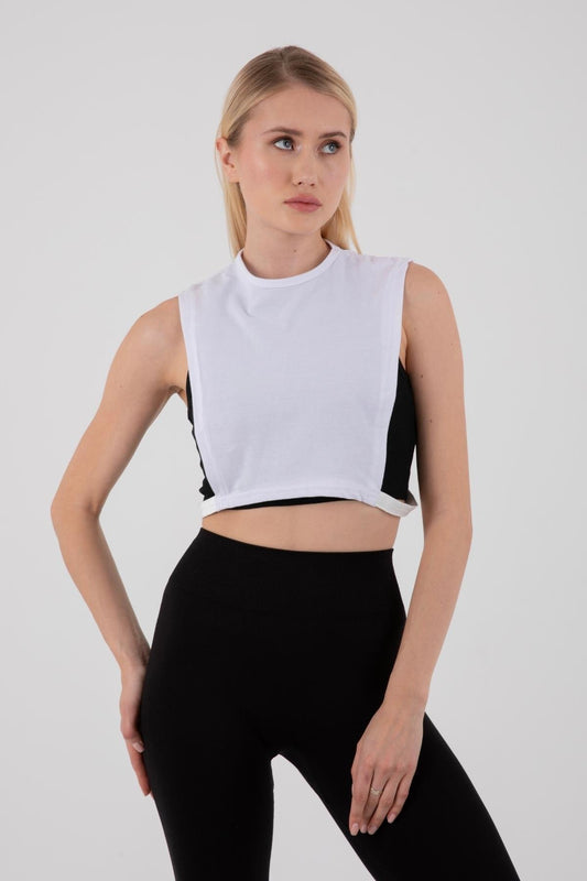 Outlet Sıfır yaka kolsuz boyunluk - Beyaz