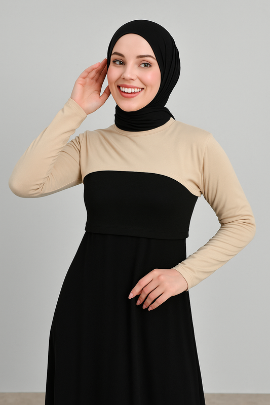 Sıfır Yaka Boyunluklu Kolluk - Bej