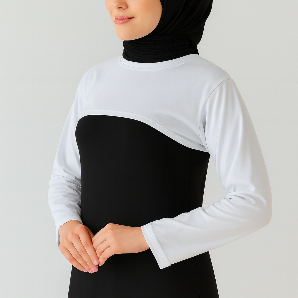Tesettür kolluk ve boyunluk penye kumaş uzun kollu kadın iç giyim ürünü