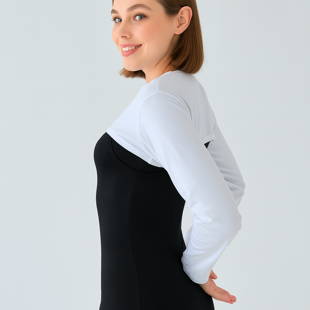 Gömlek yaka tesettür elbise altına uygun boyunluklu kolluk modeli