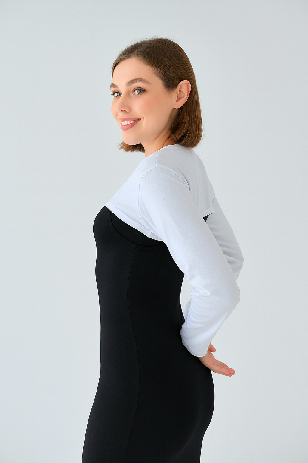 Sıfır Yaka Boyunluklu Kolluk - Beyaz