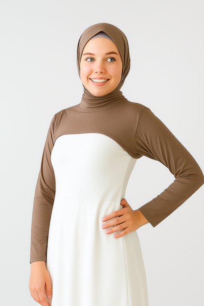 Sıfır Yaka Boyunluklu Kolluk - Kahve