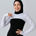 Beyaz Penye Boyunluklu Kolluk - Uzun Kol