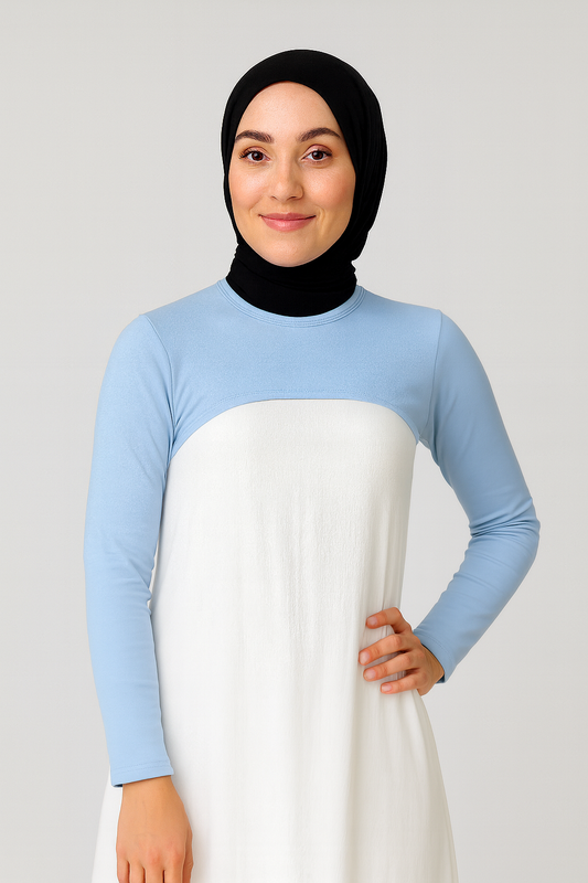 Sıfır Yaka Boyunluklu Kolluk - Bebe Mavisi