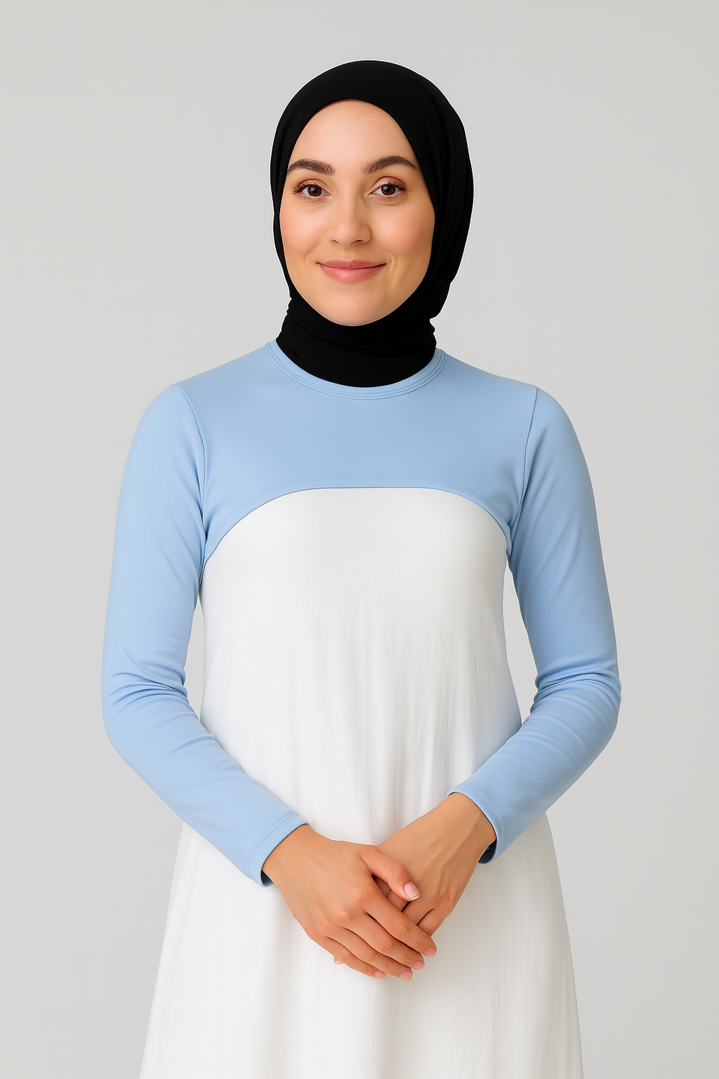 Sıfır Yaka Boyunluklu Kolluk - Bebe Mavisi