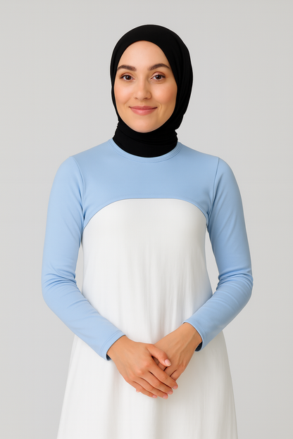 Sıfır Yaka Boyunluklu Kolluk - Bebe Mavisi