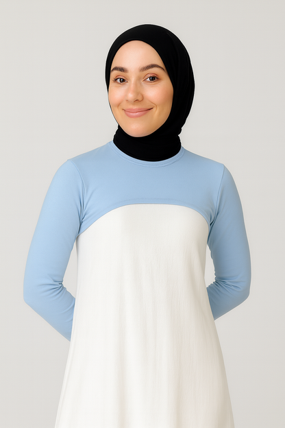 Sıfır Yaka Boyunluklu Kolluk - Bebe Mavisi