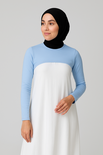 Sıfır Yaka Boyunluklu Kolluk - Bebe Mavisi