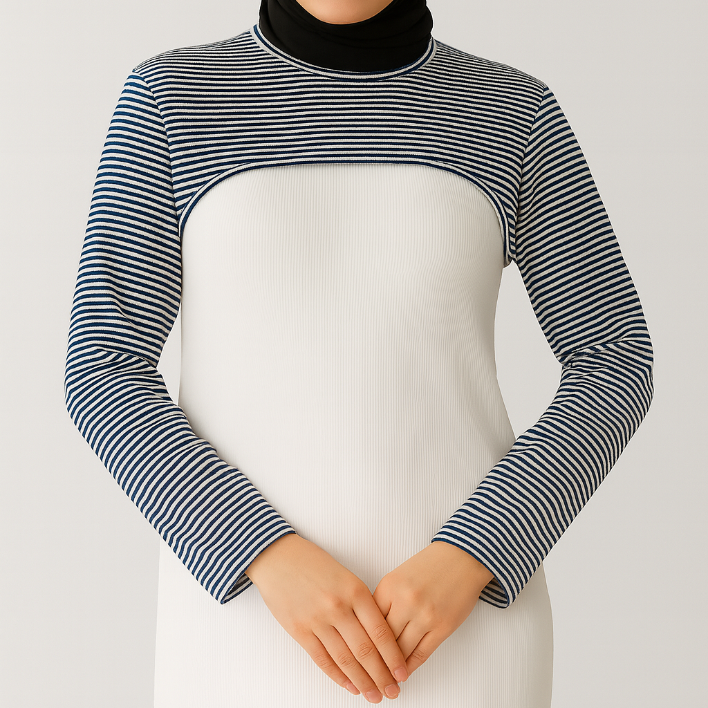 Tesettür boyunluk kolluk siyah uzun kollu penye kadın tesettür kolluk modeli