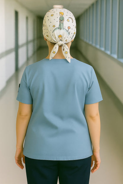 Tek Üst 4 Cepli Scrubs Forma - Mavi