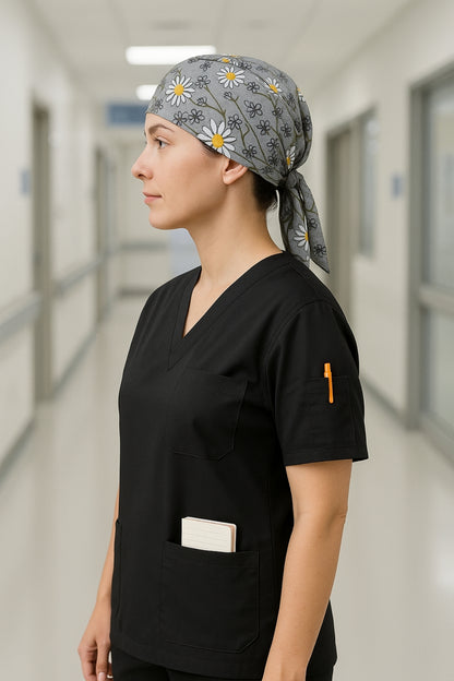 Tek Üst 4 Cepli Scrubs Forma - Siyah