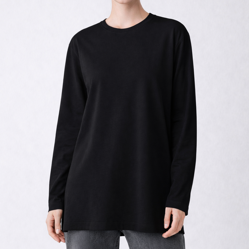 Yeni sezon tesettür tunik modelleri siyah uzun tunik