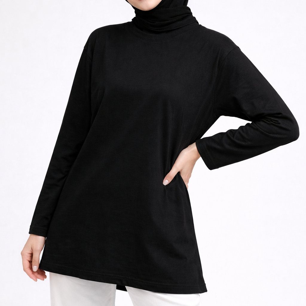 Kadın tesettür tunik modelleri sade ve modern uzun tunik