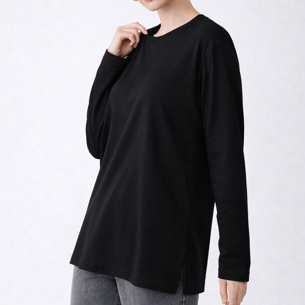 Kadın tunik tesettür sade şık uzun tunik kombin