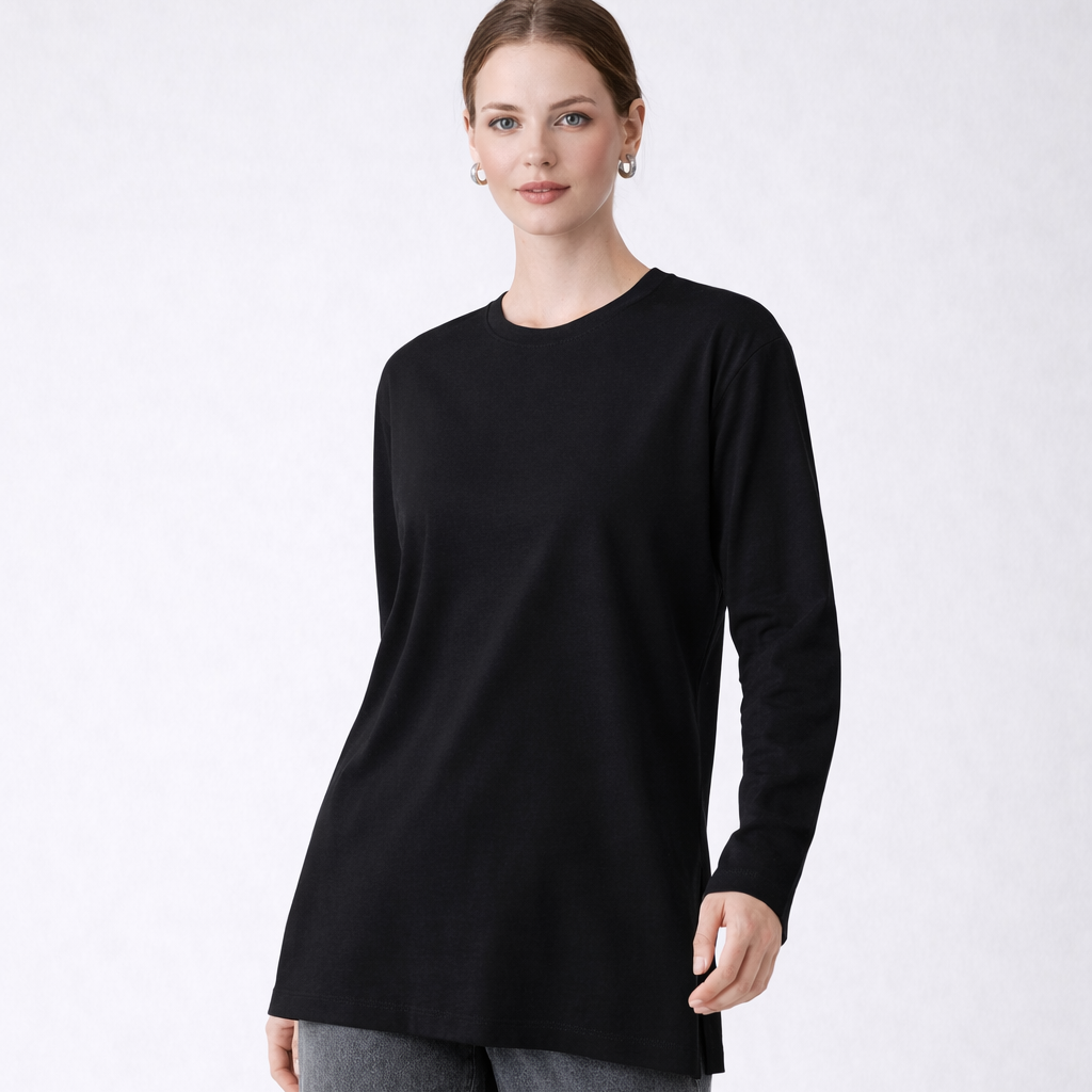 Tesettür giyim tunik modelleri rahat kesim uzun tunik