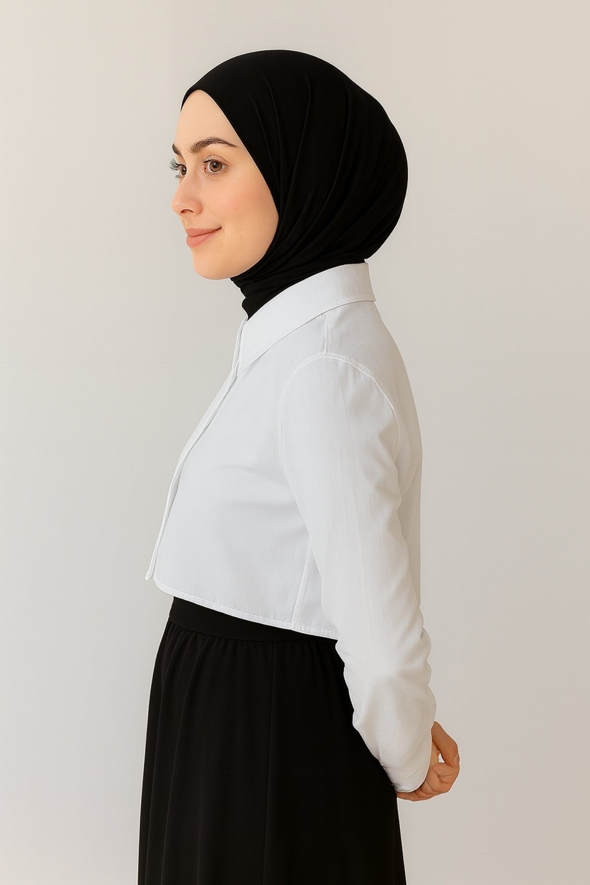 Gömlekli Kolluk Yarım Gömlek - Beyaz