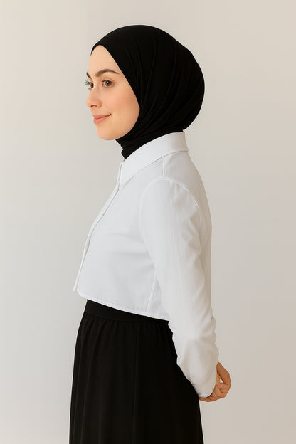 Gömlekli Kolluk Yarım Gömlek - Beyaz