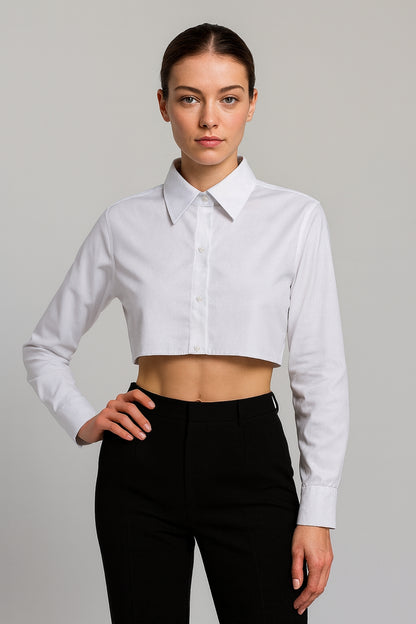 Gömlekli Kolluk Yarım Gömlek - Beyaz