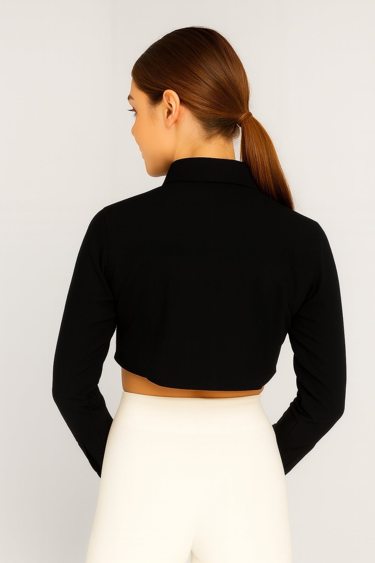 Gömlekli Kolluk Yarım Gömlek - Siyah