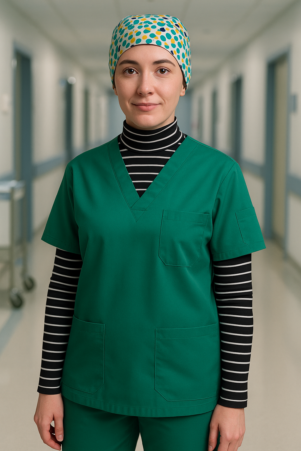 3’lü Medikal İş Giyim Seti - Yeşilli